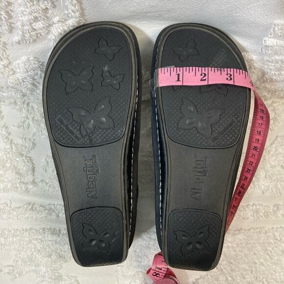 ALEGRIA ALI Floral Slip On ALL-571 Leather Women's Black Sz 10.5 Goth Core Punk - Picture 7 of 8